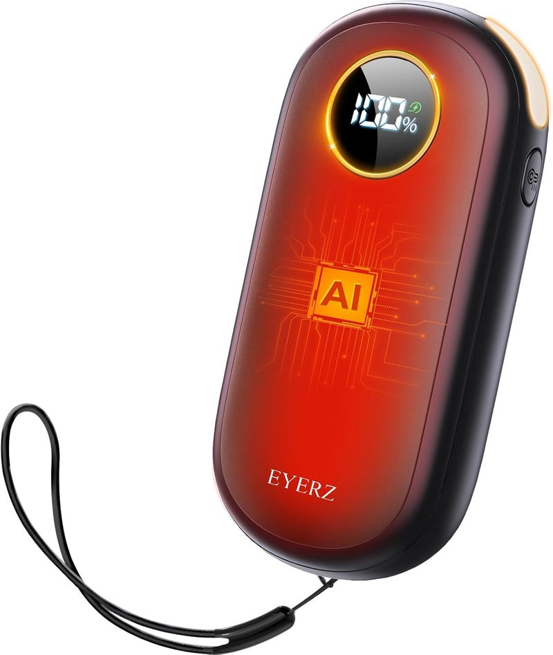 EYERZ Hand Warmers Rechargeable, Dual-Sided Electric Hand Warmers, LED Display, 4 Levels Fast Heat, Portable Heater Handwarmers, Gifts for Men, Women, Christmas, Hunting, Camping - Image 1